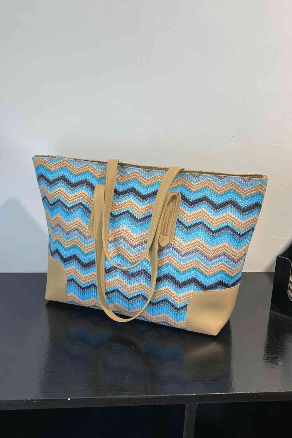 Chevron Straw Tote Bag - BloomBliss.com