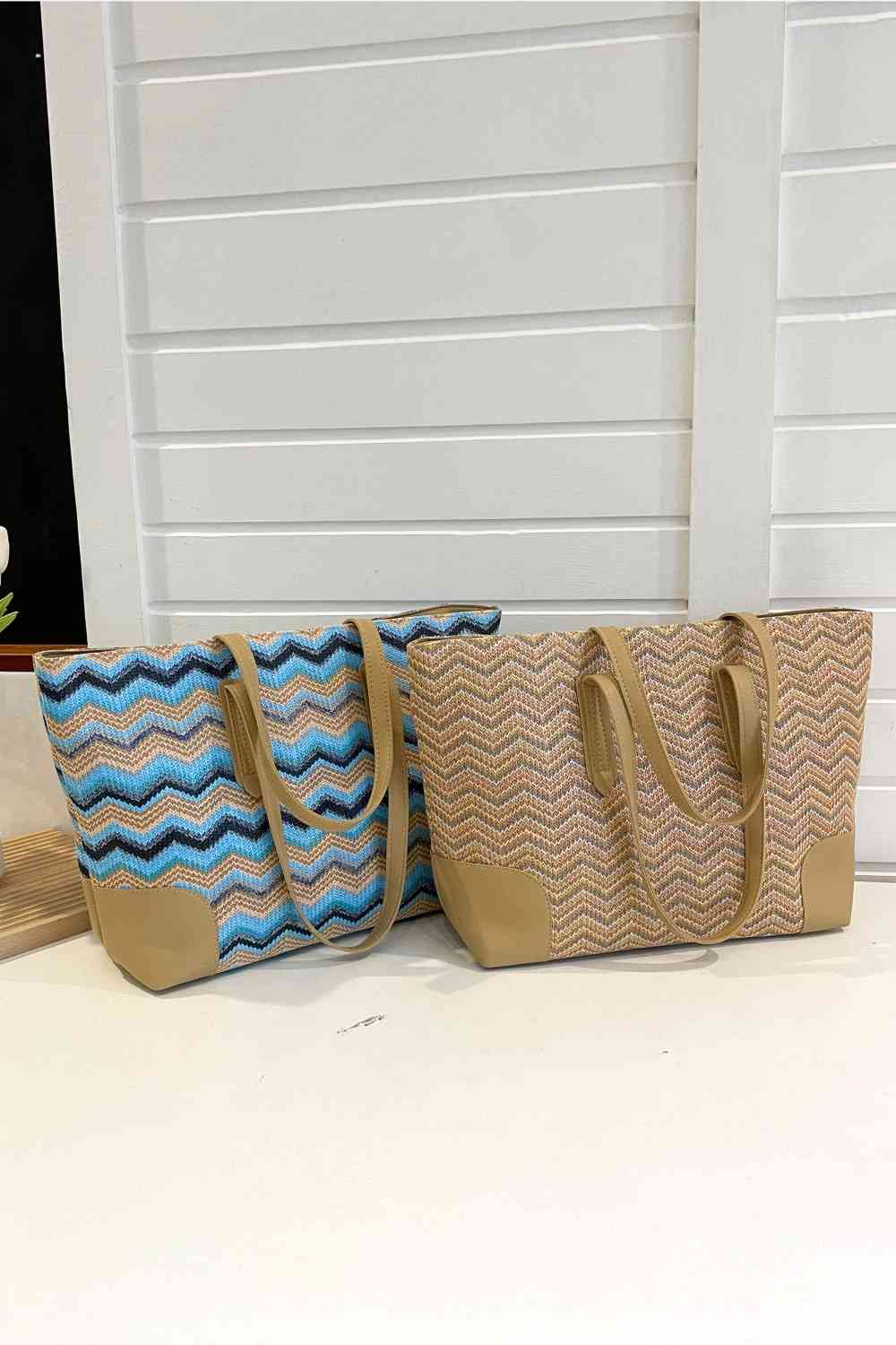 Chevron Straw Tote Bag - BloomBliss.com