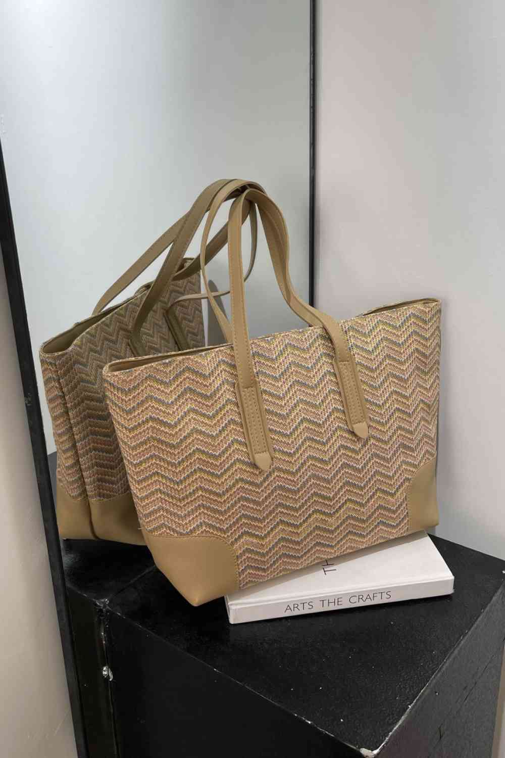 Chevron Straw Tote Bag - BloomBliss.com