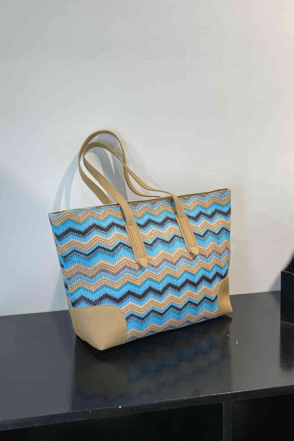 Chevron Straw Tote Bag - BloomBliss.com