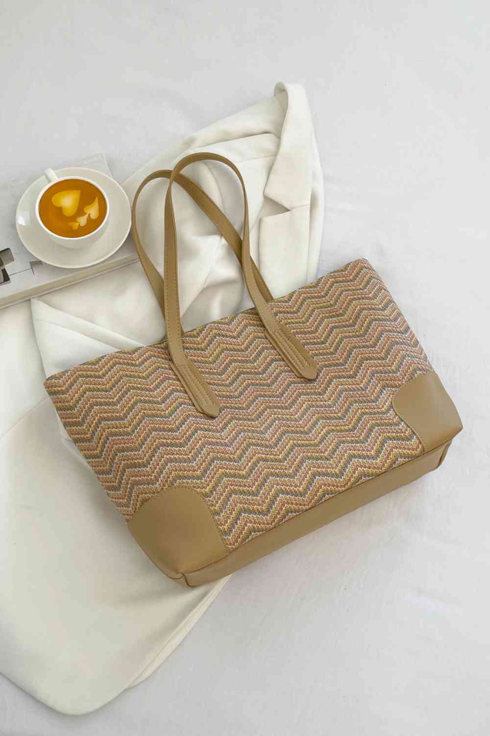 Chevron Straw Tote Bag - BloomBliss.com