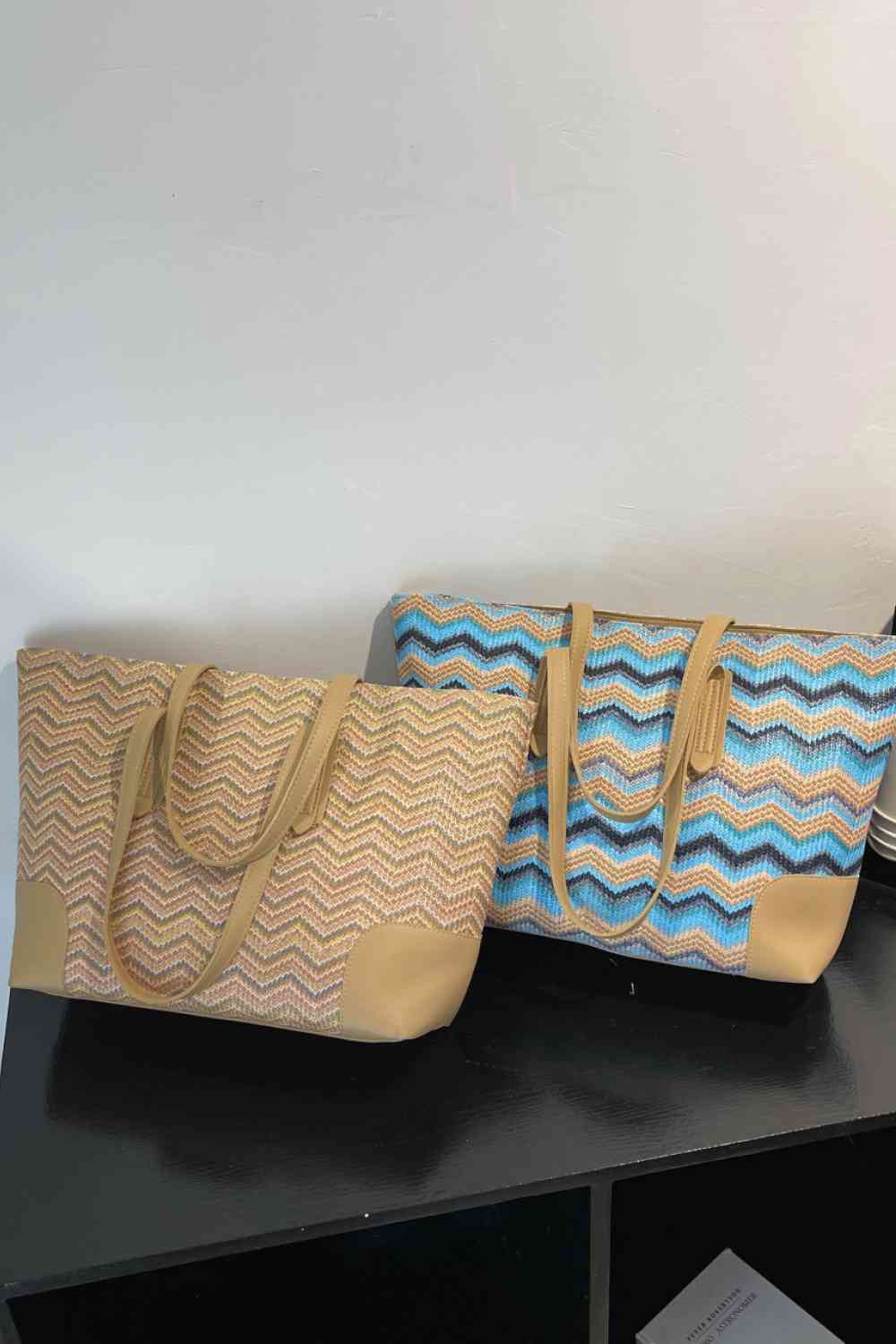 Chevron Straw Tote Bag - BloomBliss.com