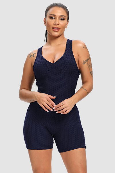 Crisscross Wide Strap Active Romper - BloomBliss.com