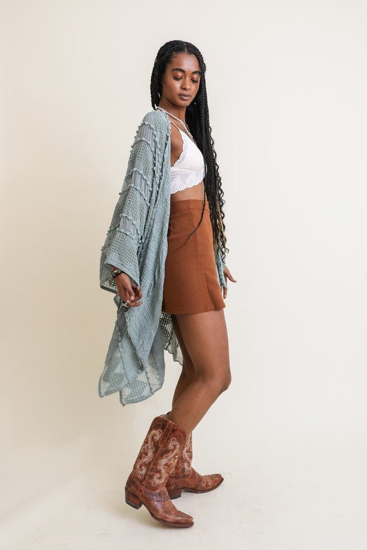 Embroidered Zig Zag Soft Kimono - BloomBliss.com