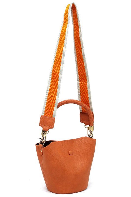 Fashion Bucket Crossbody Bag with Guitar Strap - BloomBliss.com