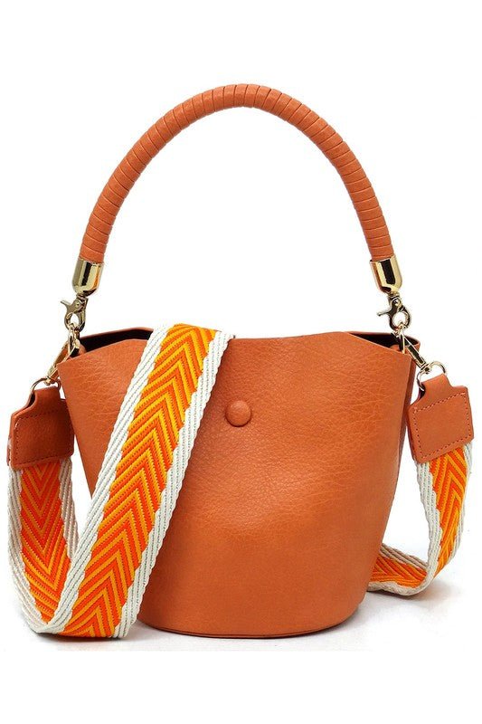 Fashion Bucket Crossbody Bag with Guitar Strap - BloomBliss.com