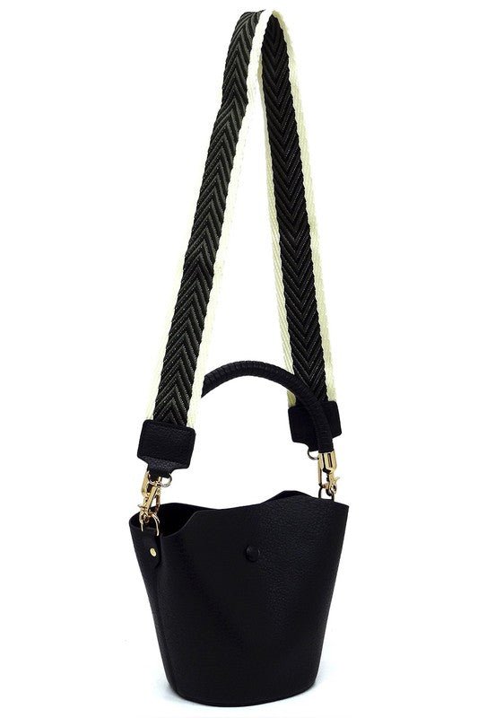Fashion Bucket Crossbody Bag with Guitar Strap - BloomBliss.com
