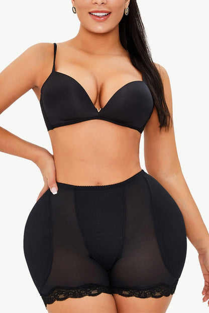 Full Size Scalloped Lace Trim Pull-On Shaping Shorts - BloomBliss.com
