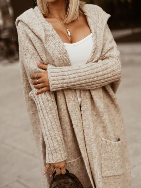 Full Size SIMPLY LIVE Hooded Cardigan - BloomBliss.com