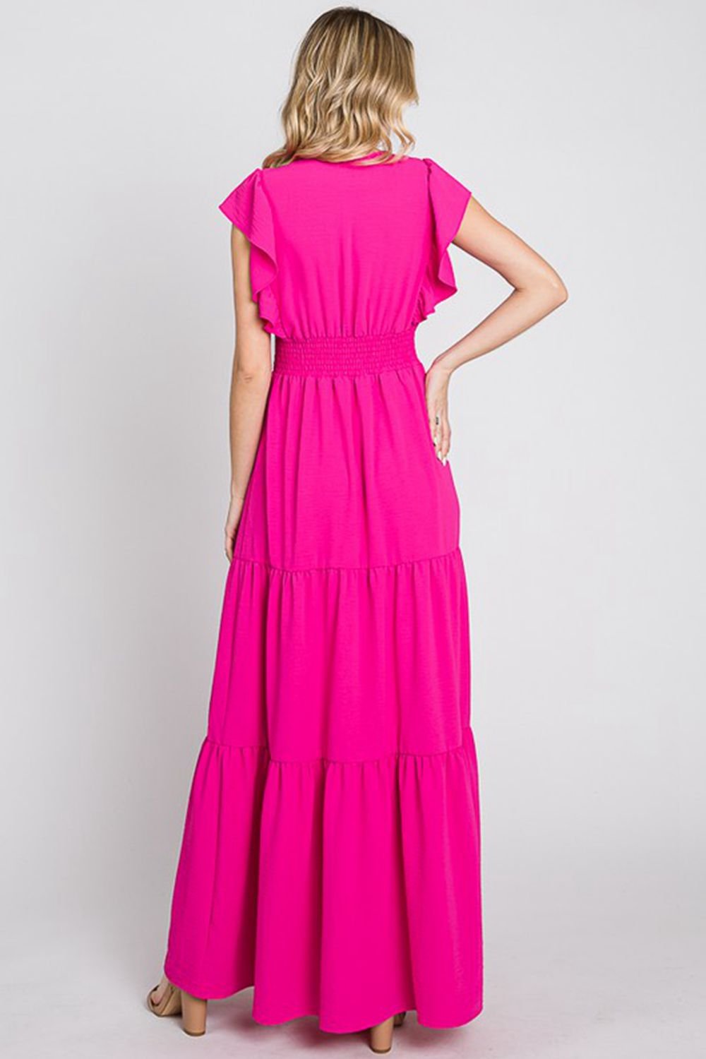 GeeGee Fancy Fizz Plus Size Tiered Side Slit Maxi Dress - BloomBliss.com