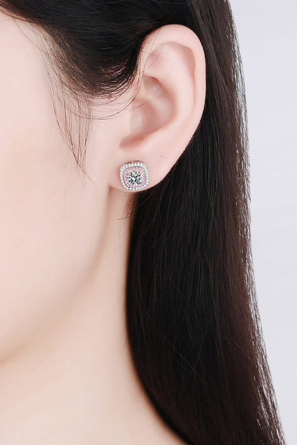 Geometric Moissanite Stud Earrings - BloomBliss.com