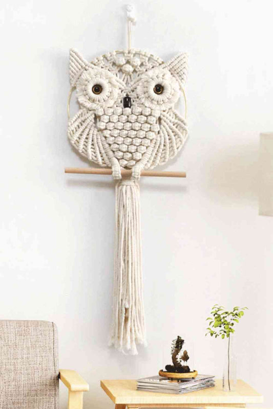 Hand-Woven Owl Macrame Wall Hanging - BloomBliss.com