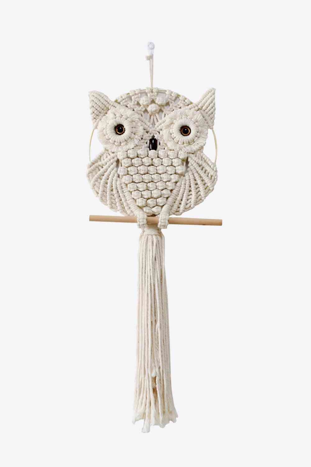 Hand-Woven Owl Macrame Wall Hanging - BloomBliss.com