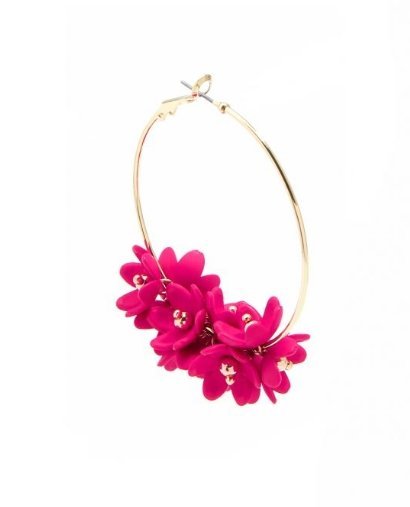 Hot Pink Earrings and Petals Necklace Set - BloomBliss.com