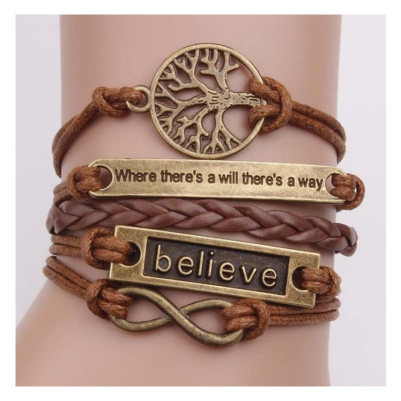 Inspirational Brown Stack Bracelet - BloomBliss.com