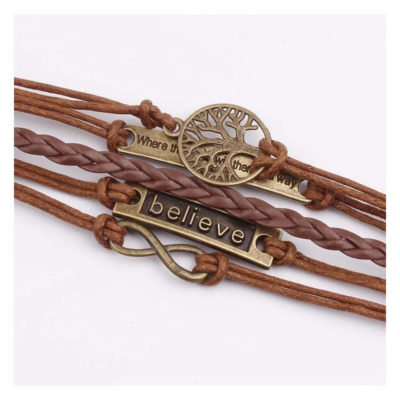 Inspirational Brown Stack Bracelet - BloomBliss.com