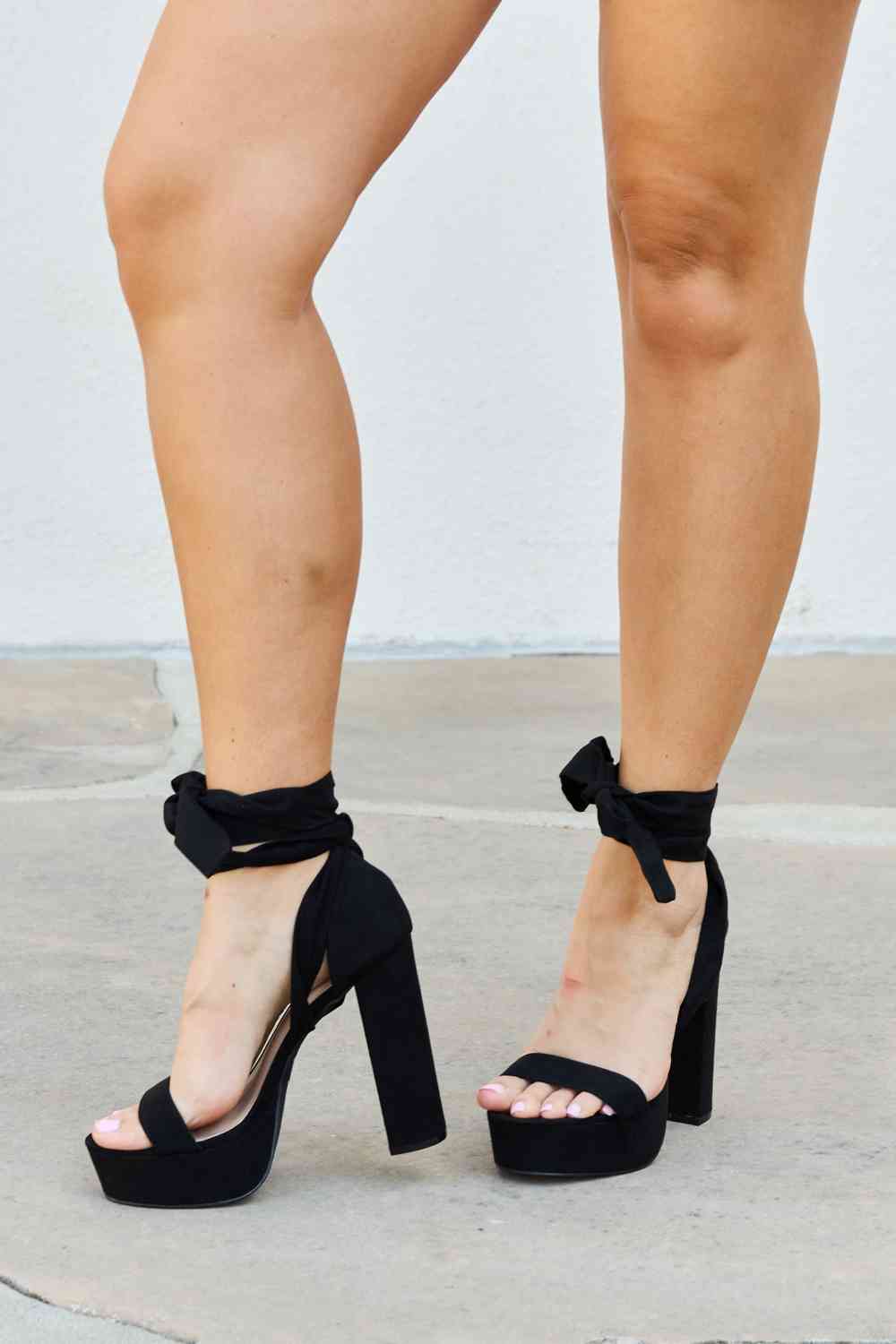 Legend Footwear Never Look Back Lace Up Heels - BloomBliss.com