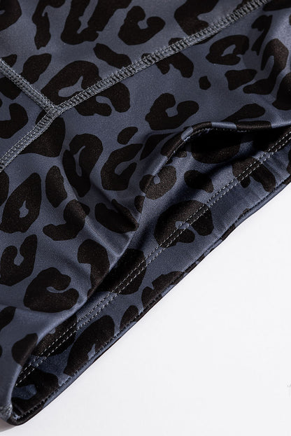Leopard Cutout Sports Bra and Leggings Set - BloomBliss.com