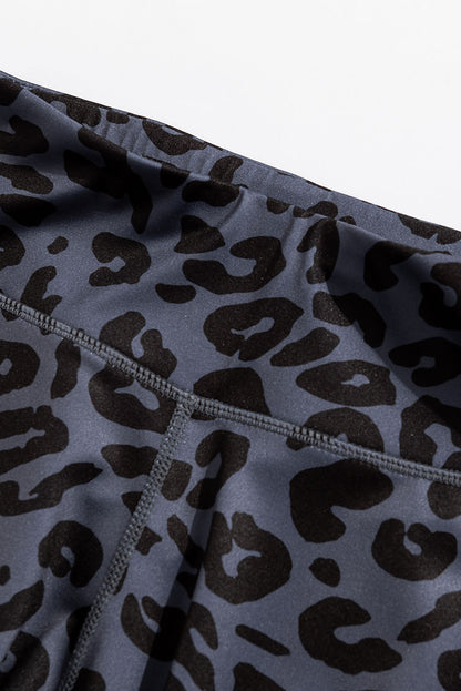 Leopard Cutout Sports Bra and Leggings Set - BloomBliss.com