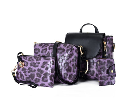 Leopard Shoulder Bag 4 piece Set - BloomBliss.com