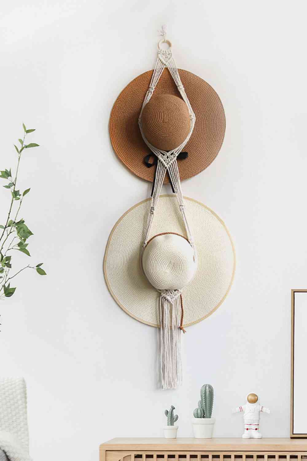 Macrame Double Hat Hanger - BloomBliss.com