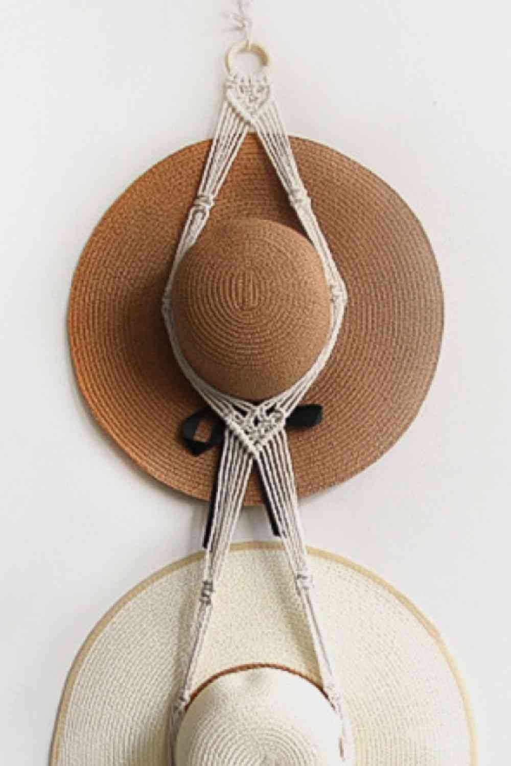 Macrame Double Hat Hanger - BloomBliss.com