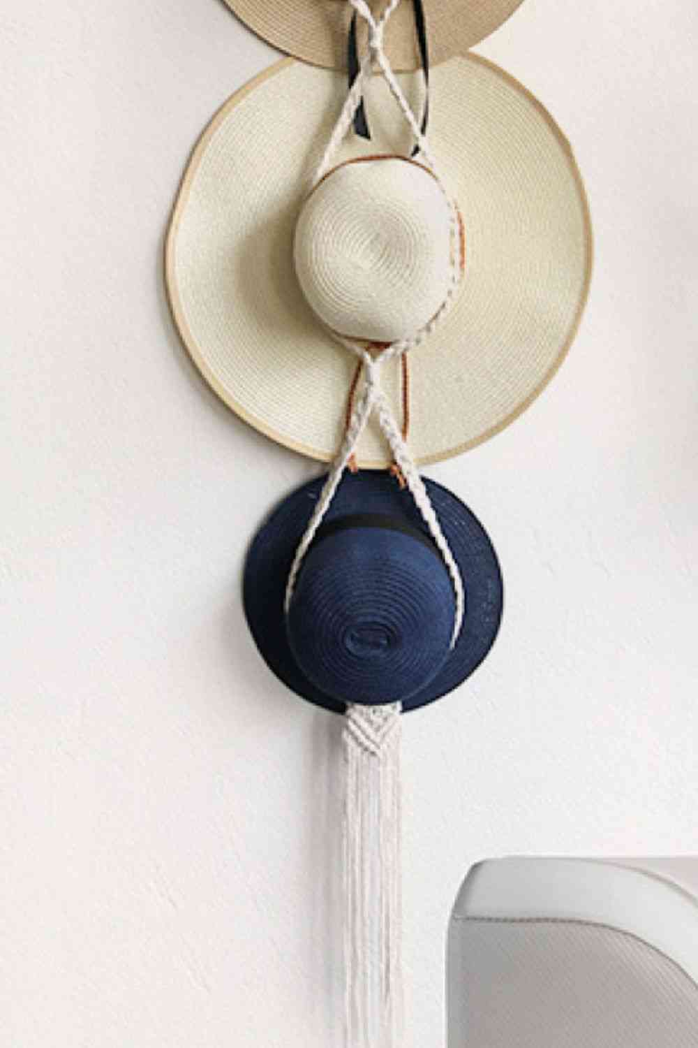Macrame Triple Hat Hanger - BloomBliss.com