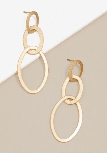 Matte Gold Tone Circle Earrings - BloomBliss.com