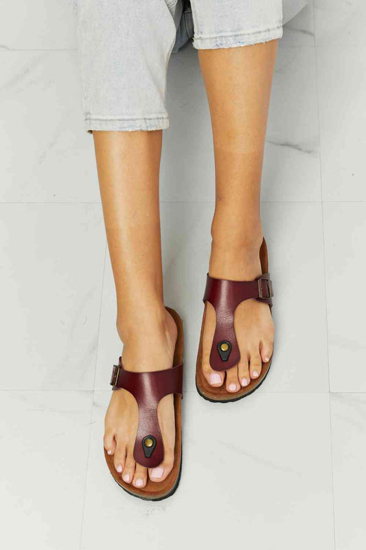 MMShoes Drift Away T-Strap Flip-Flop in Brown - BloomBliss.com