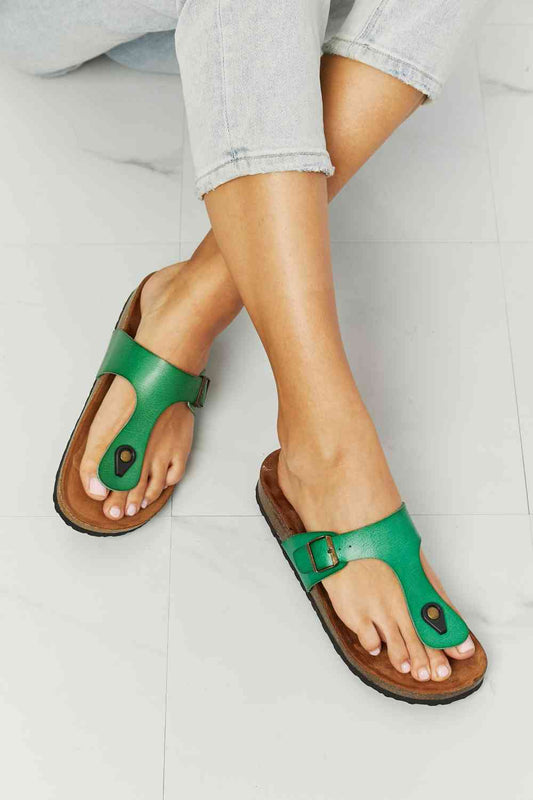 MMShoes Drift Away T-Strap Flip-Flop in Green - BloomBliss.com