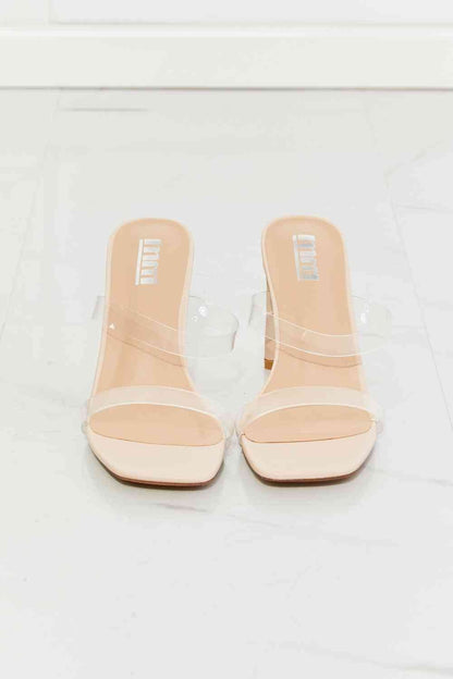 MMShoes Walking On Air Transparent Double Band Heeled Sandal - BloomBliss.com