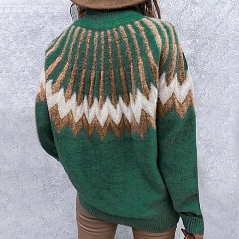 Mock Neck Long Sleeve Sweater - BloomBliss.com