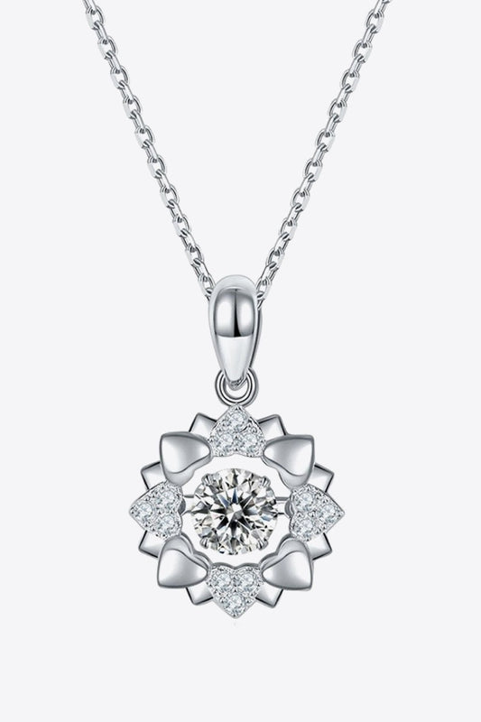 Moissanite Flower Shape Pendant Necklace - BloomBliss.com