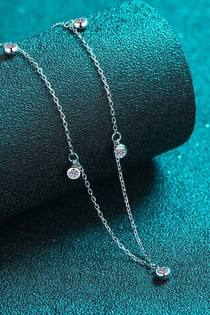 Moissanite Rhodium-Plated Necklace - BloomBliss.com