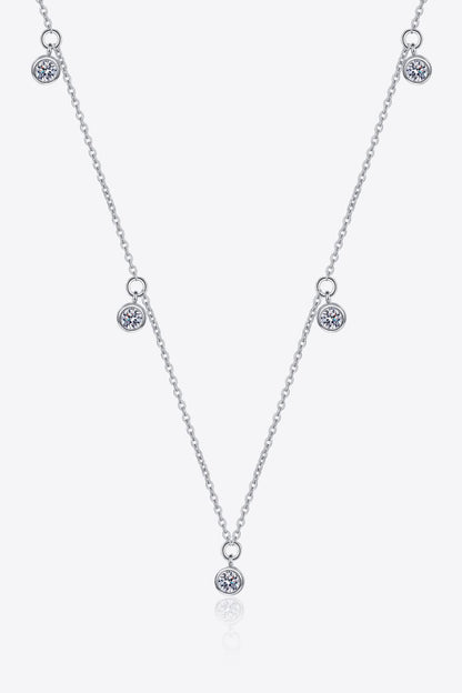 Moissanite Rhodium-Plated Necklace - BloomBliss.com