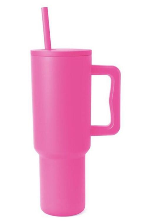 Monochromatic Stainless Steel Tumbler with Matching Straw - BloomBliss.com