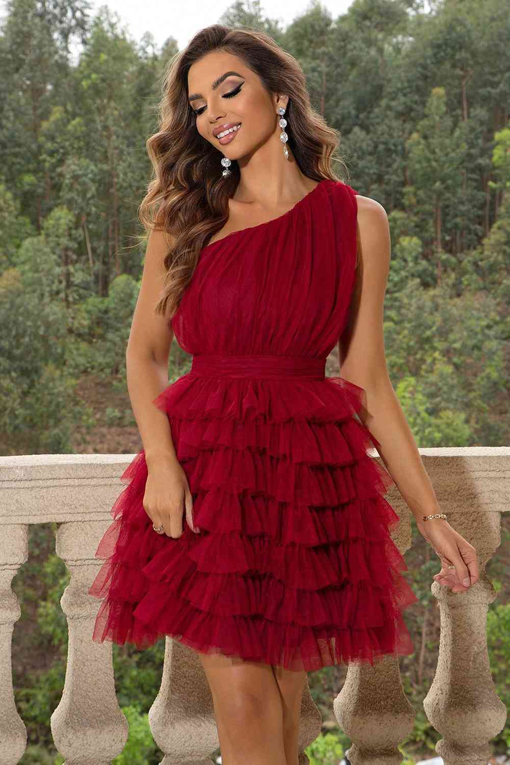 One-Shoulder Sleeveless Dress - BloomBliss.com