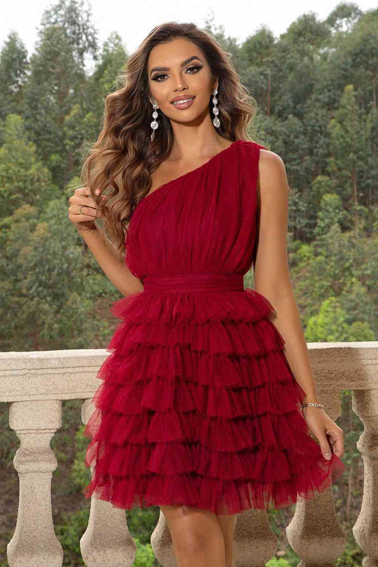 One-Shoulder Sleeveless Dress - BloomBliss.com