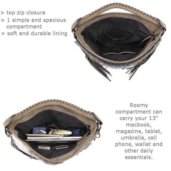Oversize Hobo Bag for Women Fringe Fur purse - BloomBliss.com