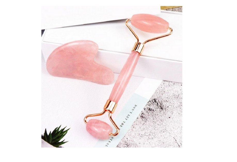 Pink Jade Facial Roller and Scraper - BloomBliss.com
