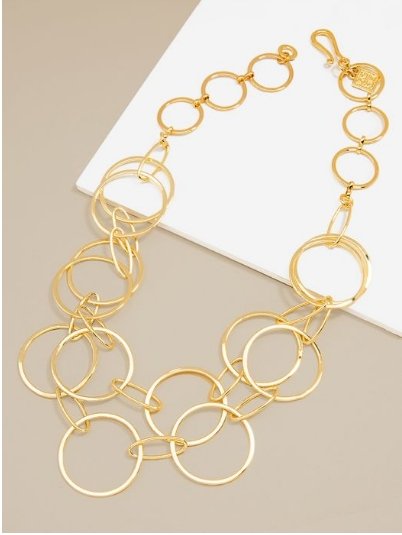 Shiny Connecting Circle Necklace - BloomBliss.com