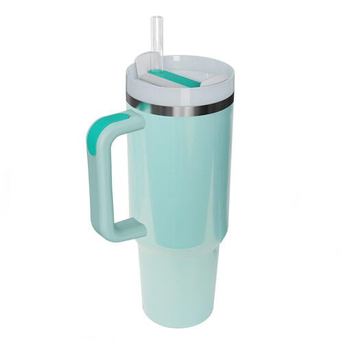 Stainless Steel Tumbler with Handle and Straw - BloomBliss.com