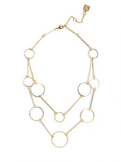 Stylish Metal Circle Necklace Double Layered - BloomBliss.com