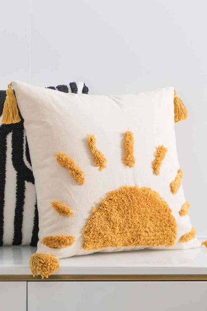 Sun Graphic Tassel Decorative Throw Pillow Case - BloomBliss.com