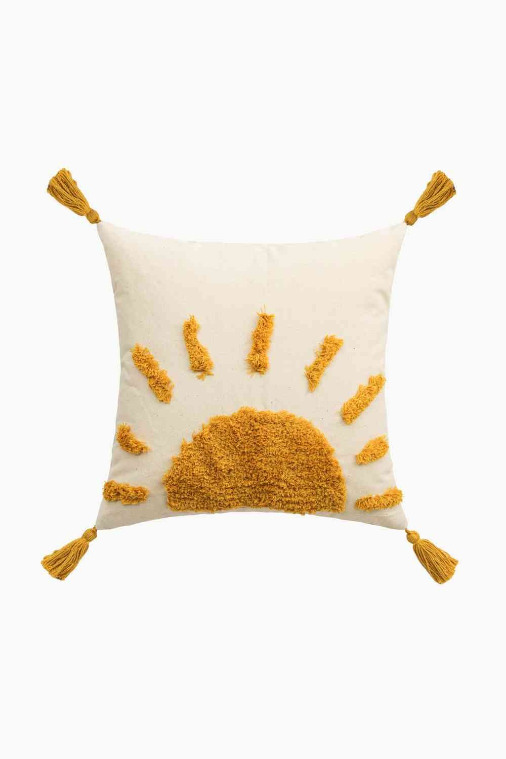 Sun Graphic Tassel Decorative Throw Pillow Case - BloomBliss.com