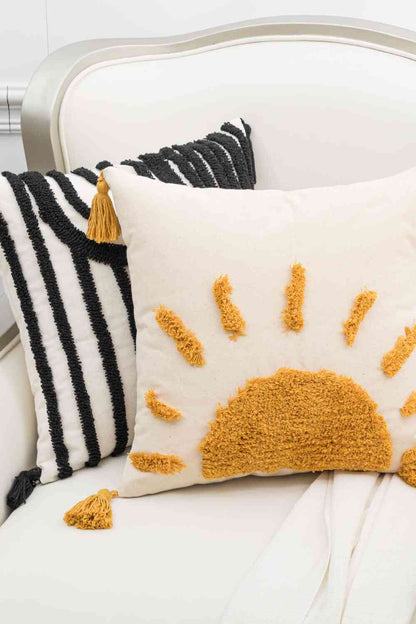 Sun Graphic Tassel Decorative Throw Pillow Case - BloomBliss.com