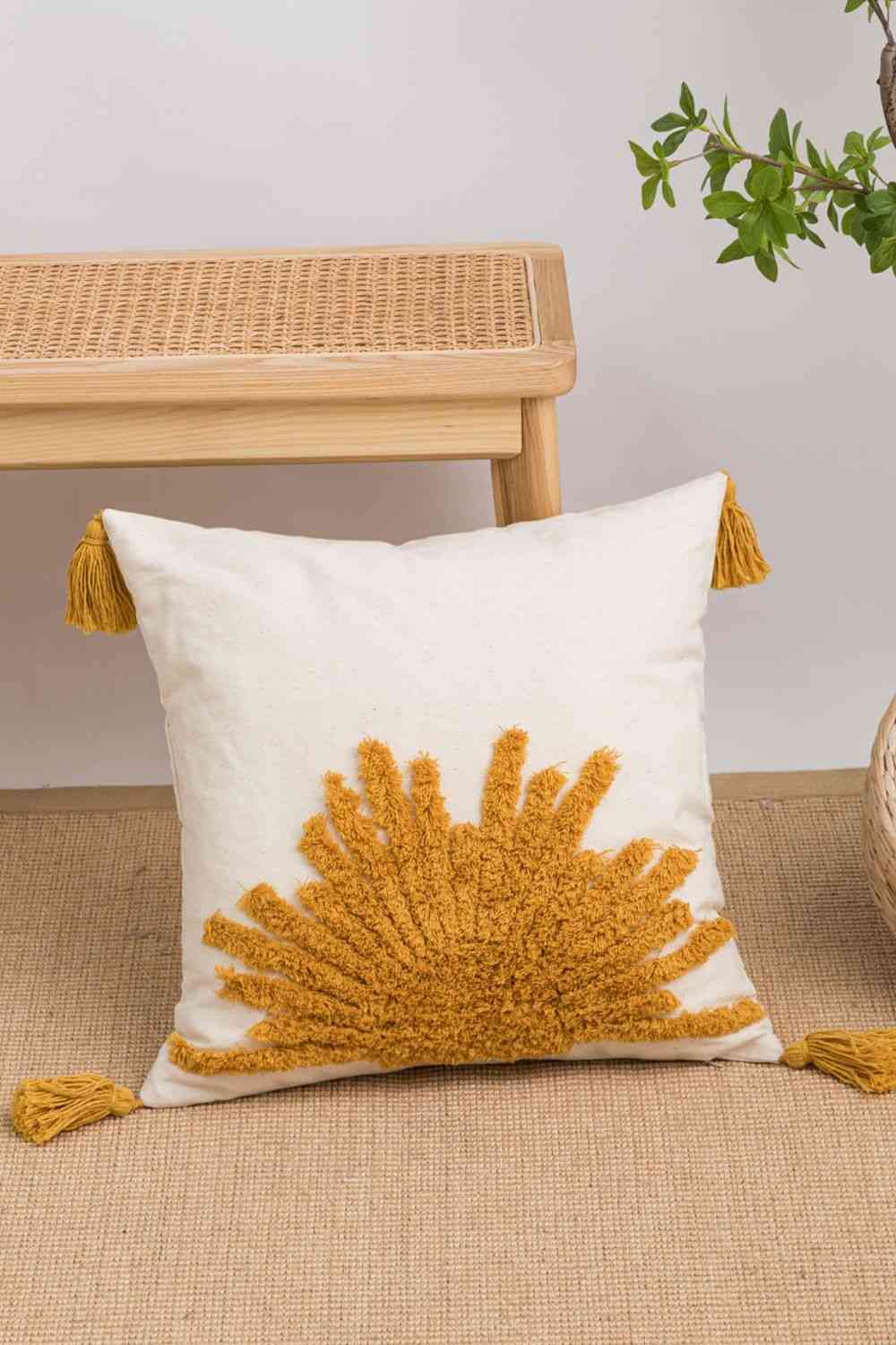 Sun Graphic Tassel Decorative Throw Pillow Case - BloomBliss.com