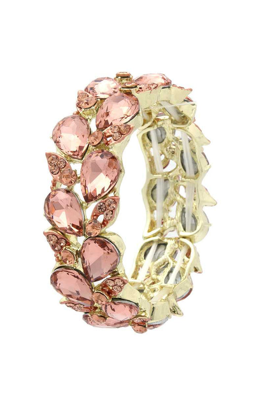 Teardrop Shape Rhinestone Stretch Bracelet - BloomBliss.com