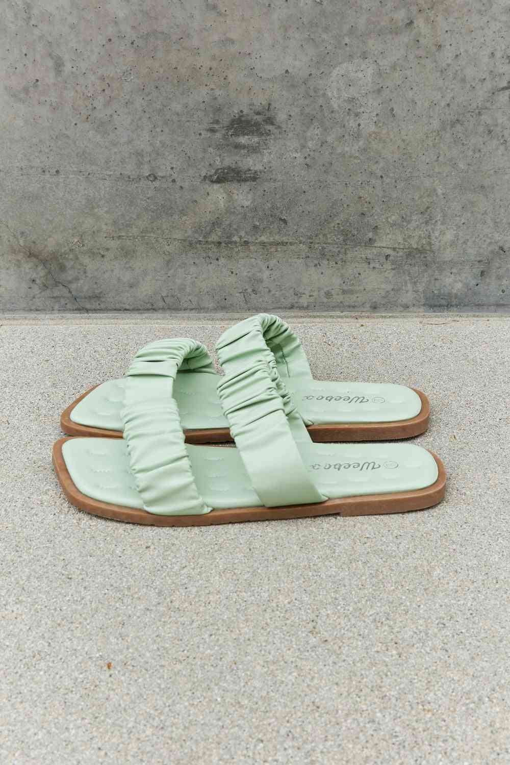 Weeboo Double Strap Scrunch Sandal in Gum Leaf - BloomBliss.com